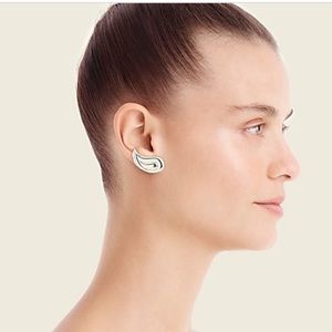 NWT Jcrew paisley silver stud earrings with hypoallergenic posts